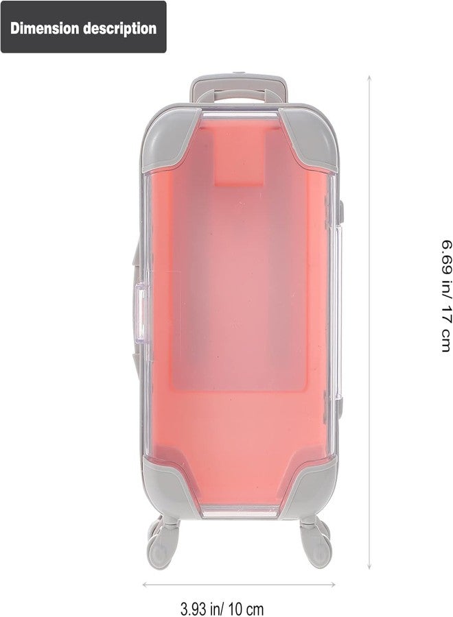 DKWIN Mini Suitcase Luggage Case - Pink Mini Trolley Suitcase Candy Box Small Travel Trolley for Kids & Doll Accessories - Image 2